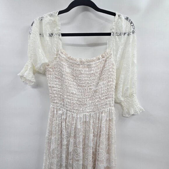 Baltic Born Dresses & Skirts - NWT Baltic Born Stella Smocked Lace Maxi Off-White lined Dress Size Small